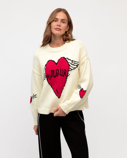 LOL71215/O FROM THE HEART JACQUARD SWEAT