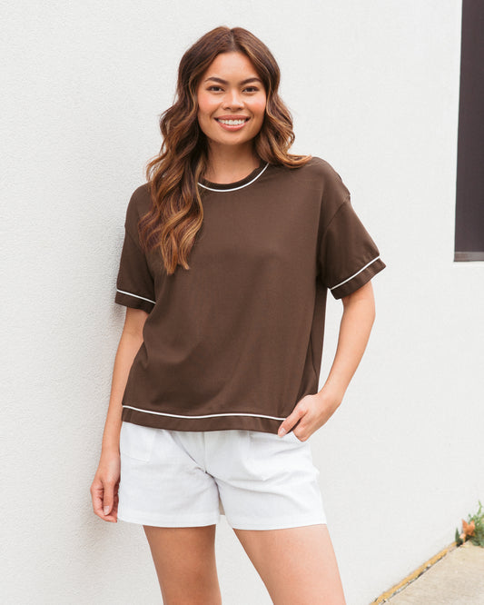 LOL71229/O CONTRAST TIPPED TEE