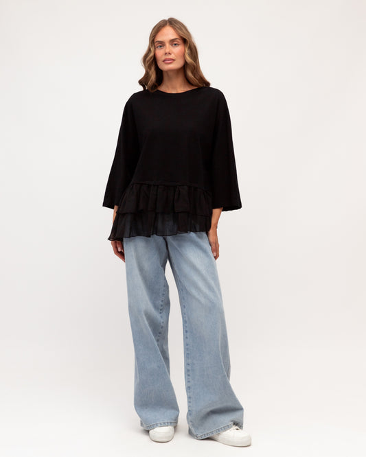 LOL71240/O FRANCIS FRILLED HEM TEE