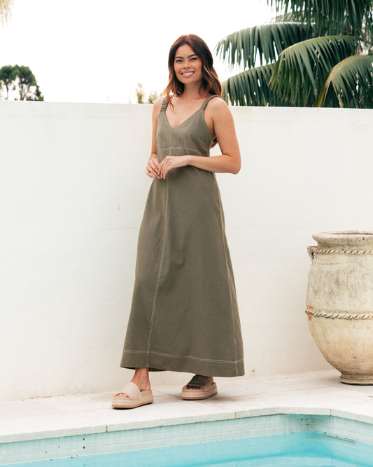 LOL71258/O CONTRAST STITCH DRESS