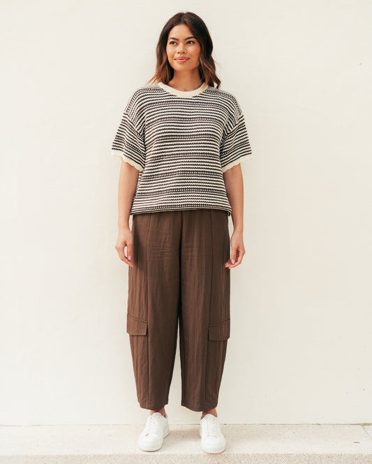 LOL71292/O KNIT STRIPE TOP