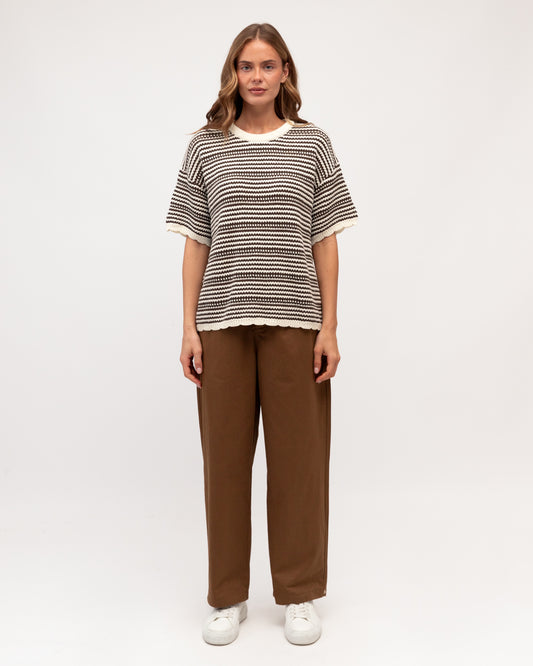 LOL71292/O KNIT STRIPE TOP