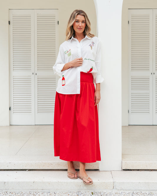 LOL71283-2/O SHIRREST WAIST STRIPE