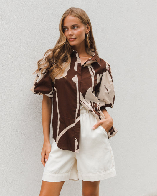 LOLE70416-27/O - CHOCOLATE BLOOM TOP