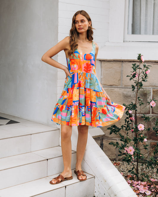 LOLE70670-1/O COLOURWAVE MINI DRESS
