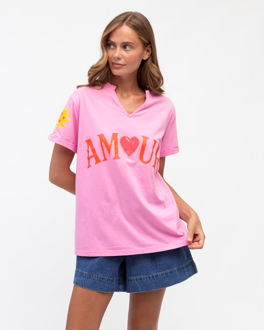 LOLE70685/O PINK AMOUR TEE