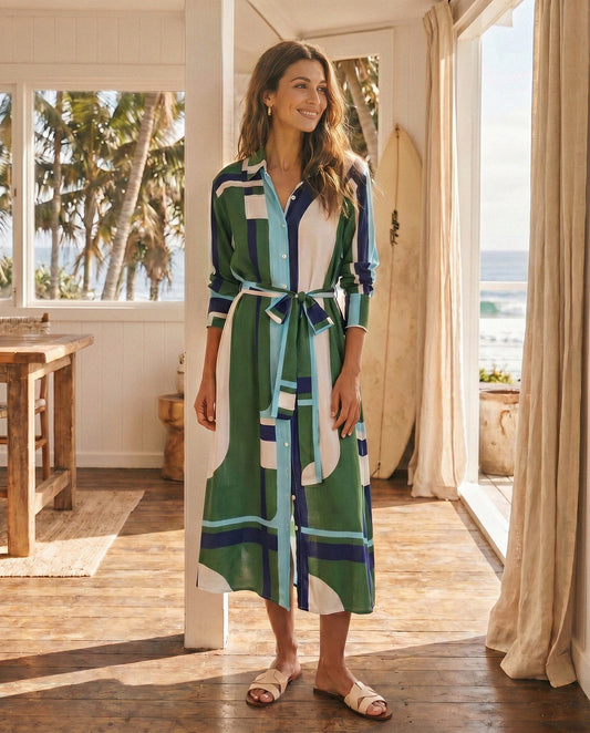 LOLE71156-1/O JUNGLE DREAMS SHIRT DRESS