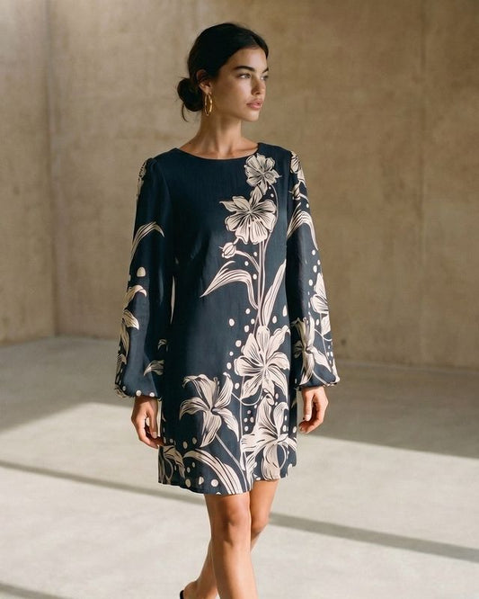 TFE11910/O VELVET PETALS DRESS