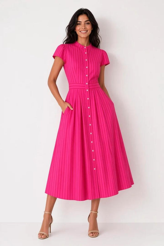S27D23LE/O LYRA DRESS PINK/RED STRIPES