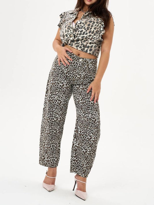 SM_YYNZ_16848 LEOPARD BARREL JEANS