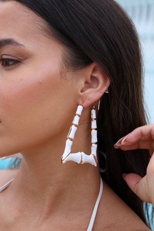 Mirage White Earring