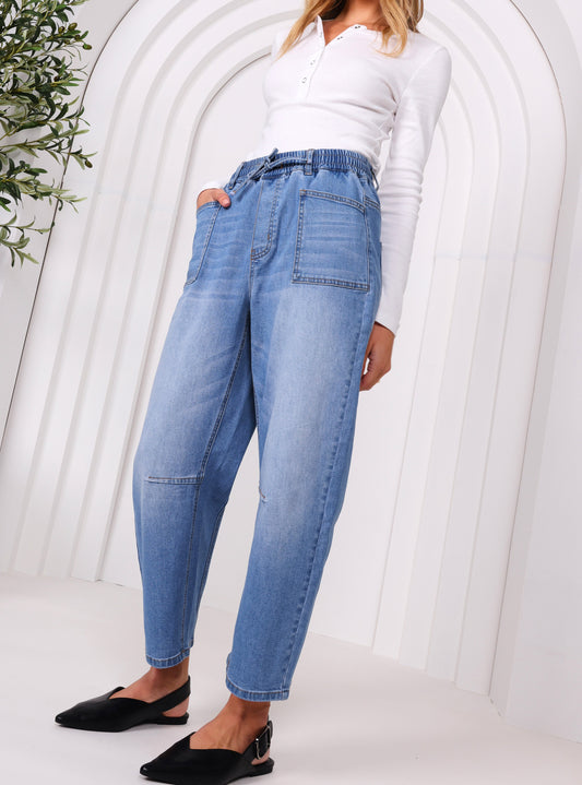 PDN80MJ LEO BARREL JEANS - BLUE (5)