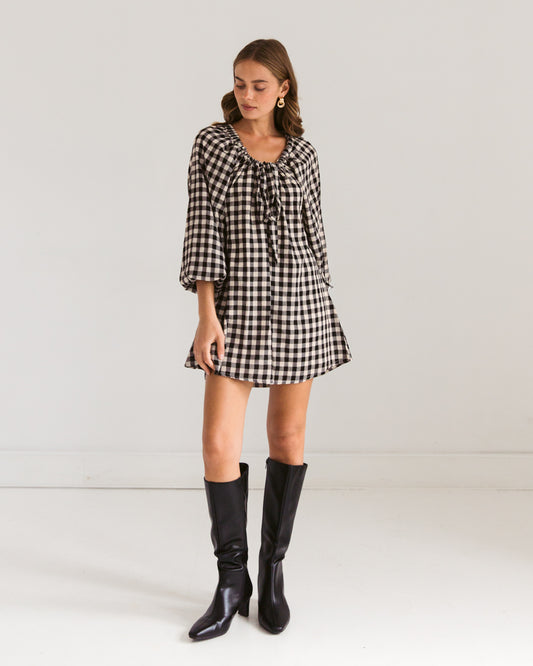 PH12165/O CHECK MINI DRESS