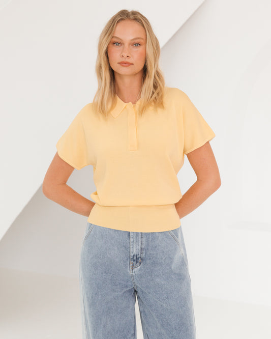 PH13960/O KARINA POLO KNIT TOP