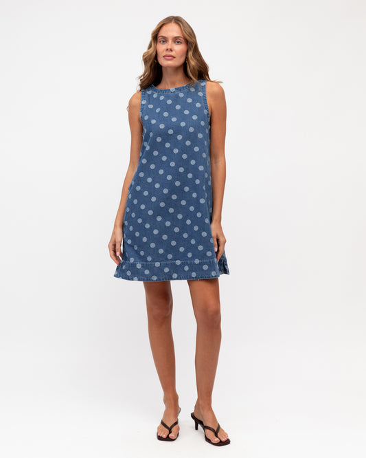 PH14080/O dotty denim dress