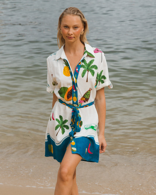 PHE13083/O TROPICAL SHIRT DRESS