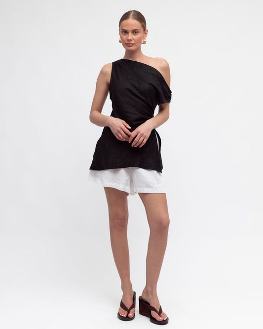 TFL11064/O LINEN ONE SHOULDER TOP