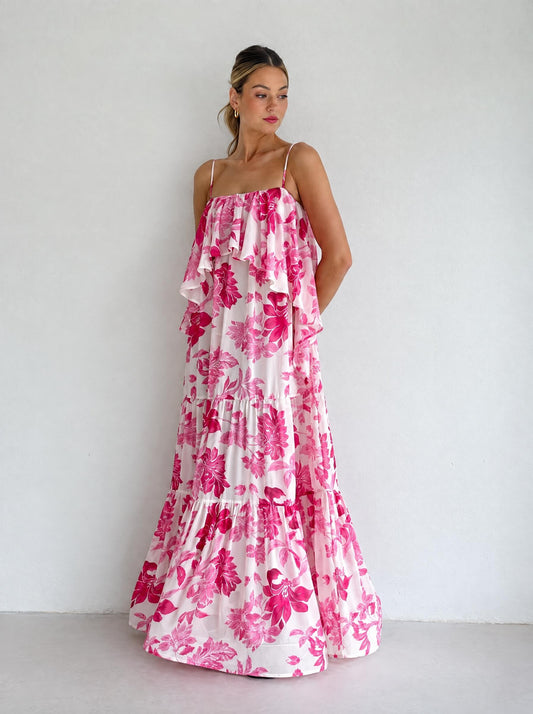 SM_96030-CXY - RUFFLE PRINTED MAXI