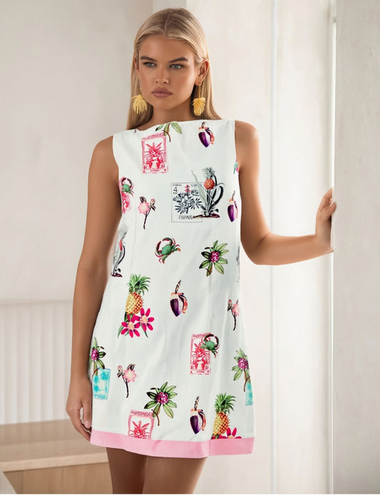 SM_FLD_8265/O PRINTED MINI DRESS