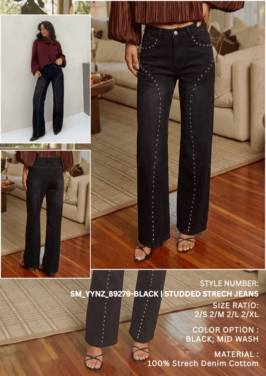 SM_YYNZ_89279/O STUDDED JEANS
