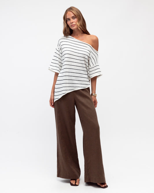 TF10964-1/O - stripe angle knit tee