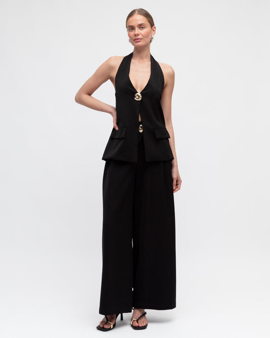 TF11002/O VEST WITH SHELL BUTTONS