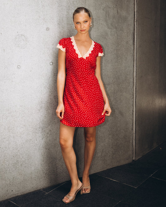 TF11483/O RED MINI DRESS