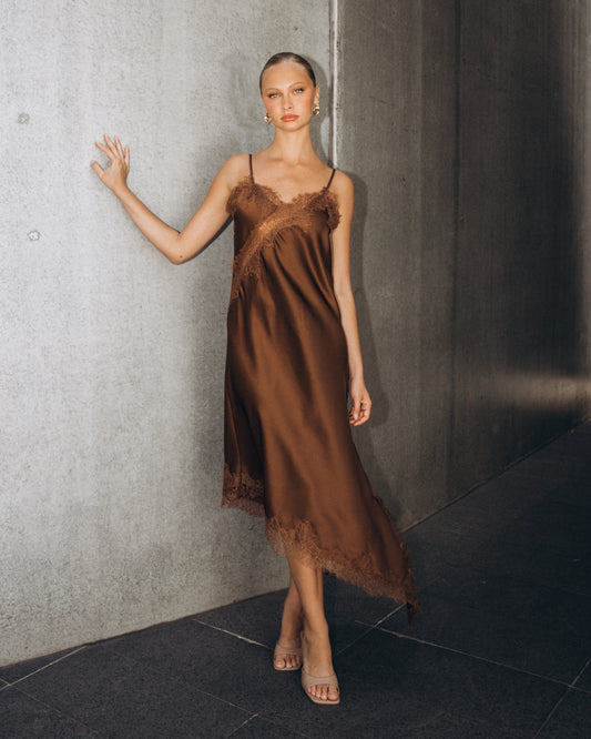 TF11499/h LACE INSERT SATIN MIDI