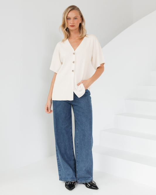 TF11534/O CINCHED WAIST SHORT SLEEVE KNIT