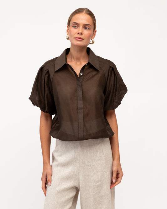 TF11727/O RAMIE BUBLE HEM SHIRT