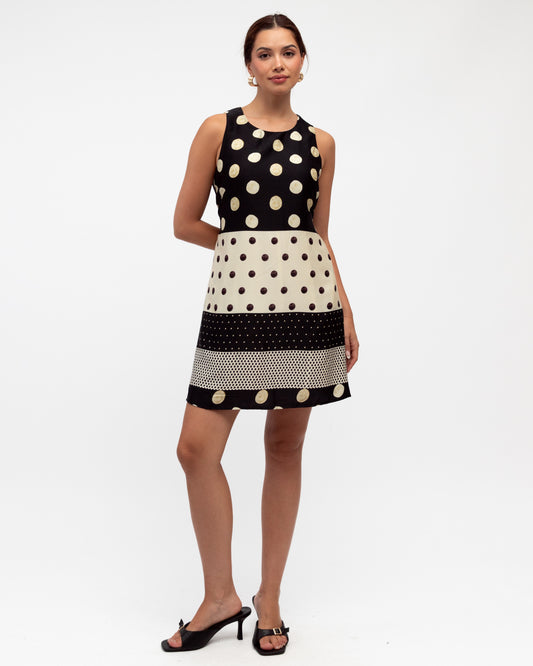 TFE11801/O SPOT PANEL MINI DRESS
