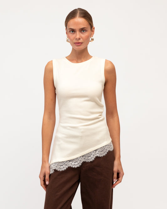 TF11862/O VERONICA LACE RIB TANK