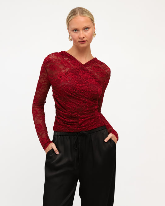 TF11937/O LACE WRAP TOP