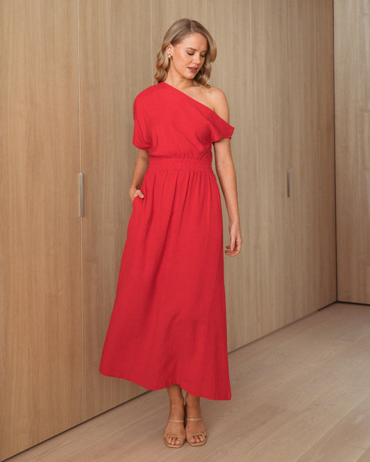 TF12101/O MANLY ASYM MIDI DRESS