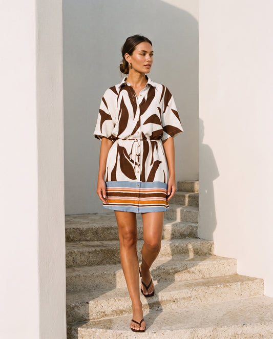 TFE12194/O COCOA CABANA MINI SHIRT DRESS