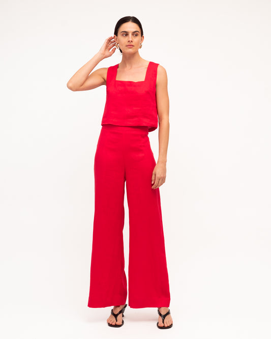 TFL11484-1/O LINEN SQUARE NECK TOP