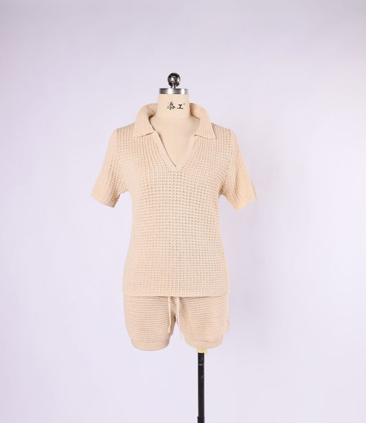 V00001 Knitted top - Sand