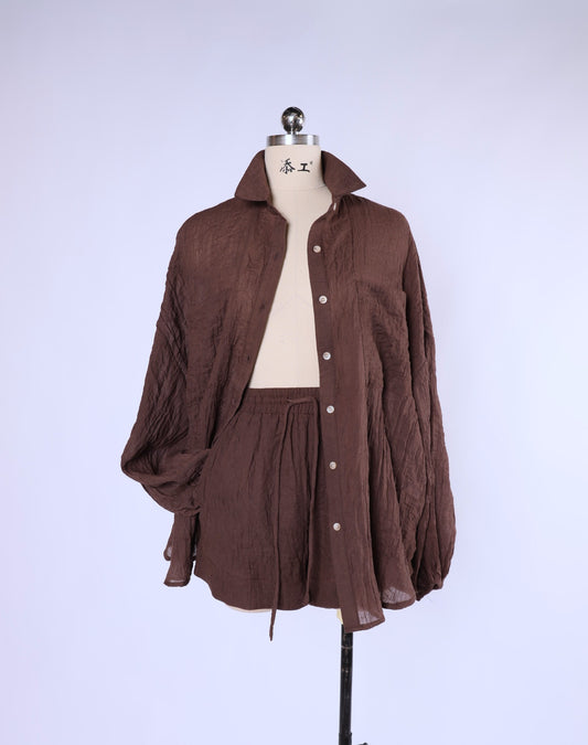 VH23053+VH23057-1 Shirts Shorts set - chocolate