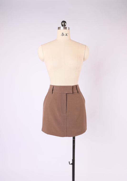 VH23055-A/O MINI SKIRT CHOCOLATE