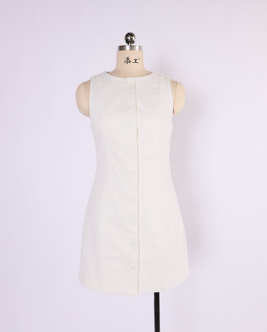 VH23092/O  WHITE DENIM DRESS