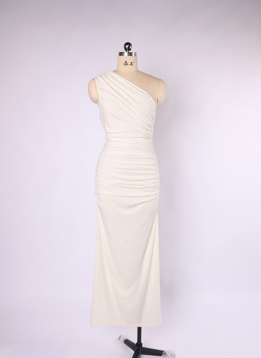 VH23118 - One shoulder gathered maxi dress