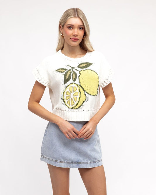 PH13004/O LEMON KNIT TOP