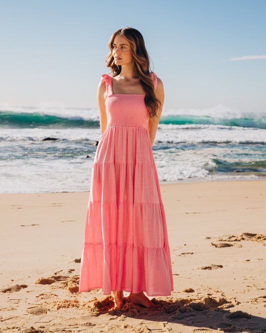 VVN11392-1/O ROSALIE PLAIN PEACH DRESS