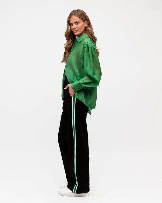 VV10583-17/O BLACK STRIPE PANNEL PANTS