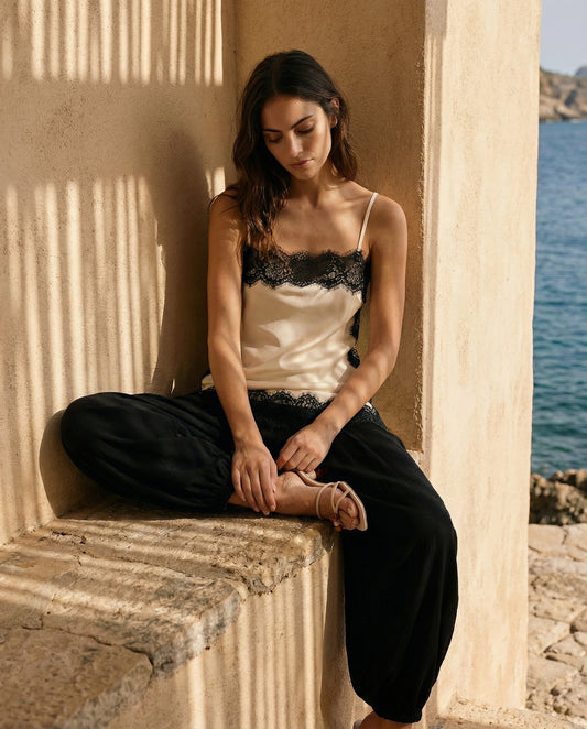 VV11966/O MIDNIGHT SATIN SINGLET