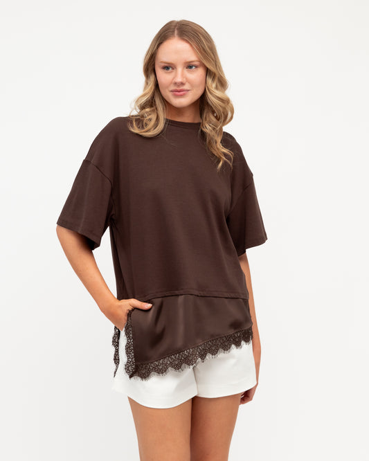 VV12044/O LACE TRIM TEE