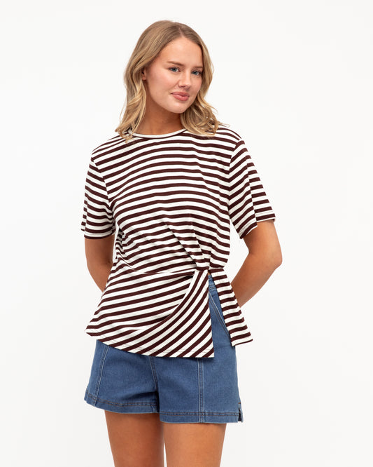 VV12121-1/O BLUE STRIPE TOP