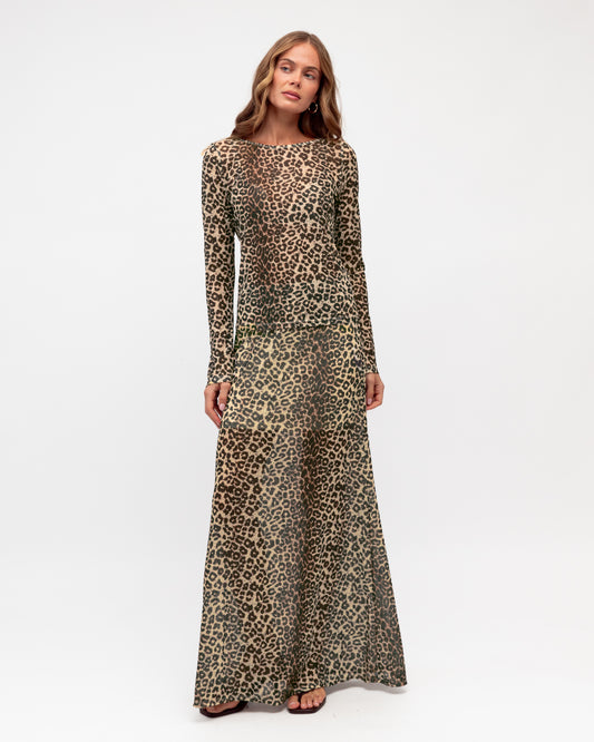 VVE12034/O SHEER ANIMAL SKIRT