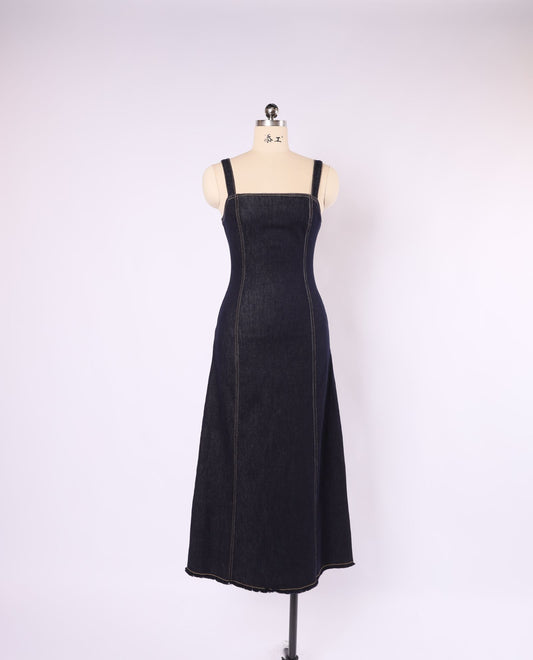 VX23045/H Denim midi dress - Indigo