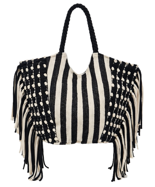 REB-2288 C -  Bohemian Woven Fringe Tote